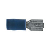 02 Vlakstekkers met huls blauw 4,8 x 0,5 mm per 100 stuks