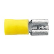 01 Vlakstekkers met huls geel  6,3 x 0,8 mm per 100 stuks