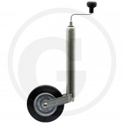 01 Steunwiel rubber wiel met stalen velg buis Ø 48 mm
