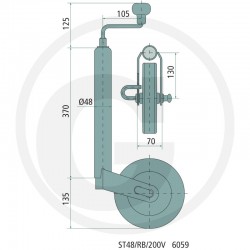 09 Winterhoff Steunwiel met remfunctie