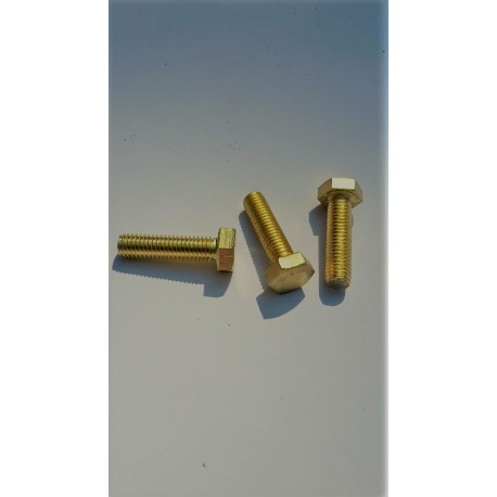 01 Bout  M4 x 10 mm voldraad Messing  per stuk