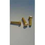 11 Bout  M4 x 30 mm voldraad Messing  per stuk