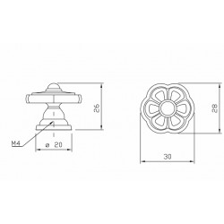 12 knop bloem 30 mm