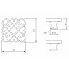 14 knop vierkant bewerkt 34 mm