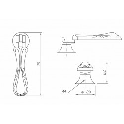 18 knop lang 70 mm