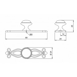 20 knop lang rond 89 mm