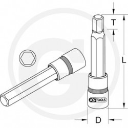 10 1/2"Bit dopsleutel lang 13 mm