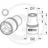 3/4" Dopsleutel kort, 46 mm