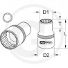 KS Tools 1/2" dop 12 kant 30 mm