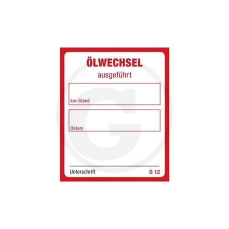 Oliewissel sticker