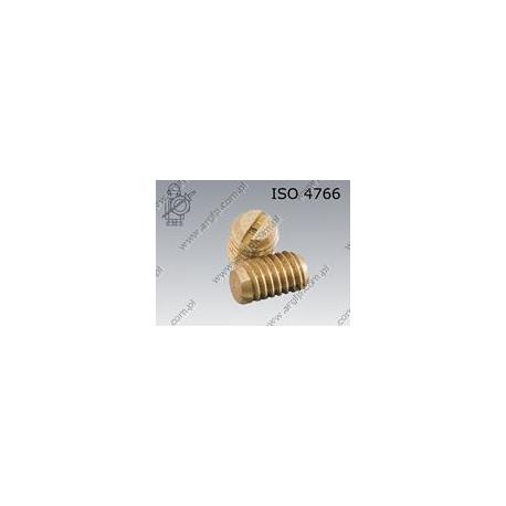 Slotted set screw with flat point  M10×12-brass   ISO 4766