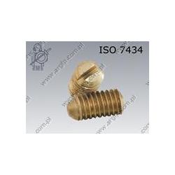 Slotted set screw with cone point  M 8×12-brass   ISO 7434
