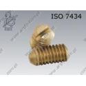 Slotted set screw with cone point  M 8×12-brass   ISO 7434