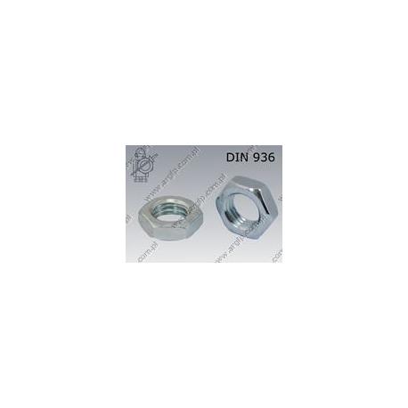 Hex thin nut  M12×1,5-17H zinc plated  DIN 936