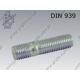 Stud bolt  (1,25d) M12×30-8.8 zinc plated  DIN 939