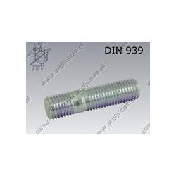 Stud bolt  (1,25d) M12×30-8.8 zinc plated  DIN 939