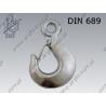 Eye hook with safety latch  0,5t  zinc plated  DIN 689