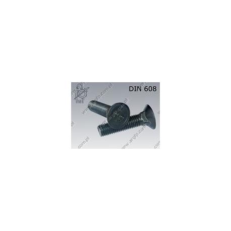 Flat CSK square neck bolt with short square  M10×35-8.8   DIN 608