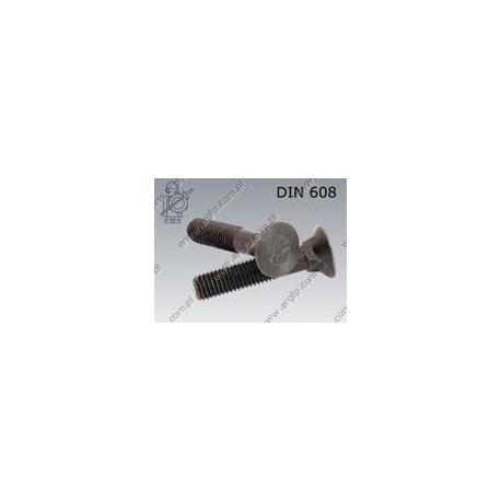 Flat CSK square neck bolt with short square  M16×100-8.8   ~DIN 608