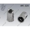 Blind rivet nut grooved reduced head  M 5 (0,50-3,00)  zinc plated  AN 320 per 500