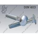 Carriage screw  M10×50-8.8 zinc plated  DIN 603