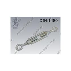 Turnbuckle open type  e-e M 8  zinc plated  DIN 1480