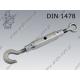 Turnbuckle pipe body  h-e M24  zinc plated  DIN 1478