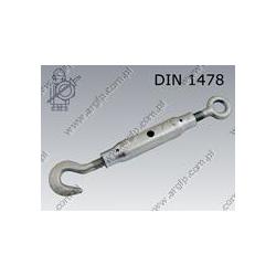 Turnbuckle pipe body  h-e M24  zinc plated  DIN 1478