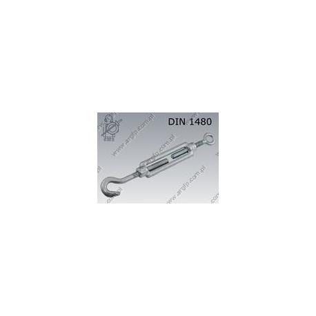 Turnbuckle open type  h-e M10  zinc plated  DIN 1480