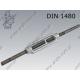 Turnbuckle open type  with welding stud M30  zinc plated  DIN 1480
