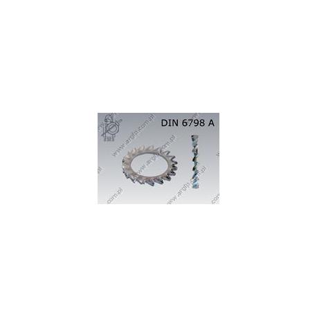 External serrated washer  6,4(M 6)  zinc plated  DIN 6798 A