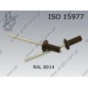 Blind rivet dome head  3,2× 8-AL/St RAL 8014   ISO 15977 per 500