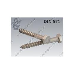 Hex head wood screw  6×80-A2   DIN 571