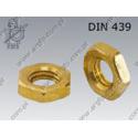 Hex thin nut  M 6-brass   DIN 439