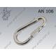 Snap hook with nut  60×6  zinc plated  AN 106