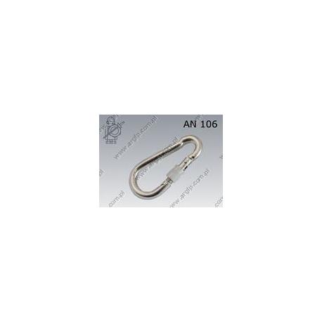 Snap hook with nut  60×6  zinc plated  AN 106