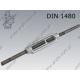 Turnbuckle open type  with welding stud M10  zinc plated  DIN 1480