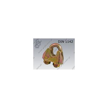 Wire rope clip  19/M14  yellow zinc pl.  DIN 1142
