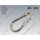 Snap hook with nut  100×10  zinc plated  AN 106