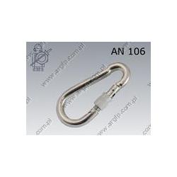 Snap hook with nut  100×10  zinc plated  AN 106