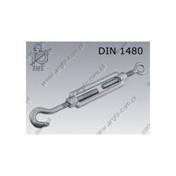 Turnbuckle open type  h-e M 6  zinc plated  DIN 1480
