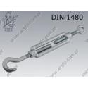Turnbuckle open type  h-e M 6  zinc plated  DIN 1480 per 10