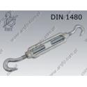 Turnbuckle open type  h-h M 6  zinc plated  DIN 1480 per 10