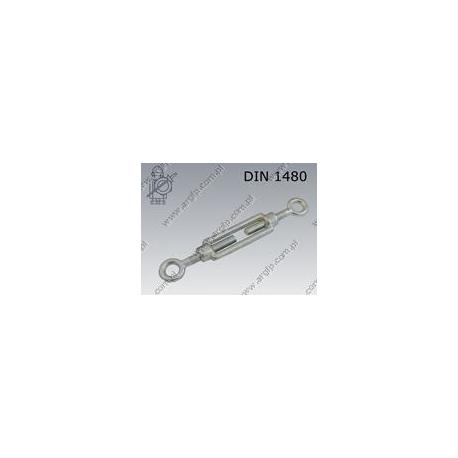 Turnbuckle open type  e-e M10  zinc plated  DIN 1480