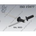 Blind rivet dome head  4× 8-AL/St RAL 9005   ISO 15977 per 500