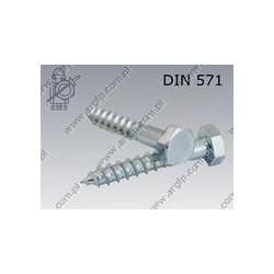 Hex head wood screw  16×80  zinc plated  DIN 571