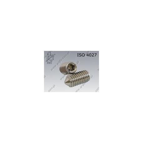 Hex socket set screw with cone point  M 5×20-A2   ISO 4027