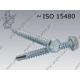 Self drilling screw, hex washer hd, serrated  ST 4,2×19  zinc plated  ~ISO 15480