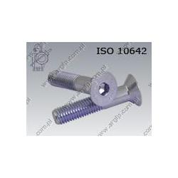 Hex socket CSK head screw  M 6×50-010.9 zinc plated  ISO 10642