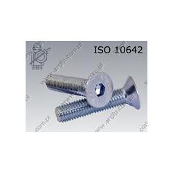 Hex socket CSK head screw  FT M 8×25-010.9 zinc plated  ISO 10642